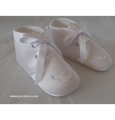 The Little Angel White or Ivory Silky Baptismal Shoes