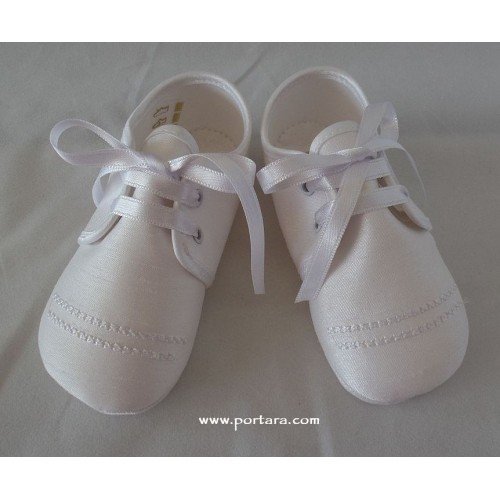 The Little Prince White or Ivory Silky Baptismal Shoes