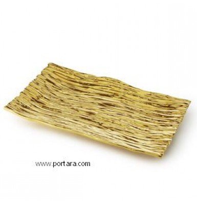 Rectangle Gold Tree Bark Tray 