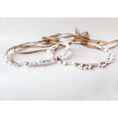 Artistic Enchanted Treasures Wedding Crowns in White~ Stefana ~ Earth Collection