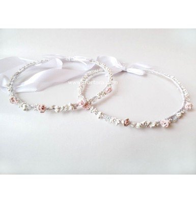 Gorgeous Light Pink Sculpted Roses ~ Orthodox Wedding Crowns ~ Stephana