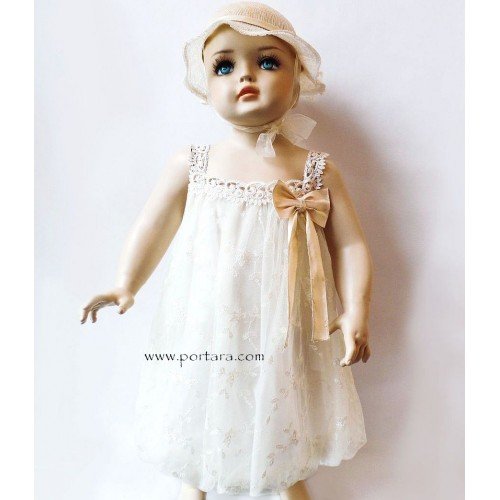 Anthe Raw Silk Vintage Beauty Baptism Dress