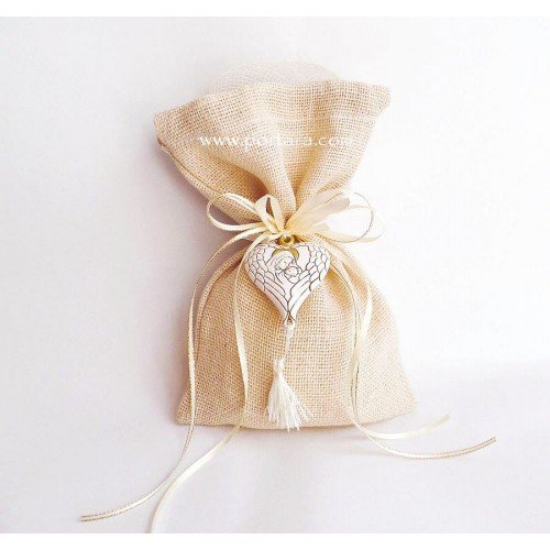 Lovely Christening Baptism Favor With a Heart Shaped Hanging Icon