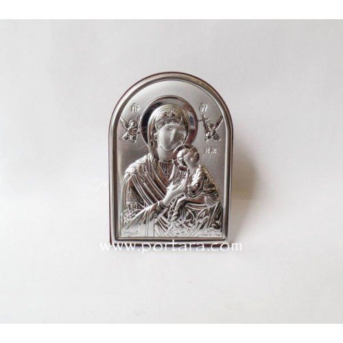 Silver Greek Orthodox Panagia Icon Favor Idea