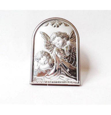 Angel Silver Icon on a Mahogany Tree Gift Idea