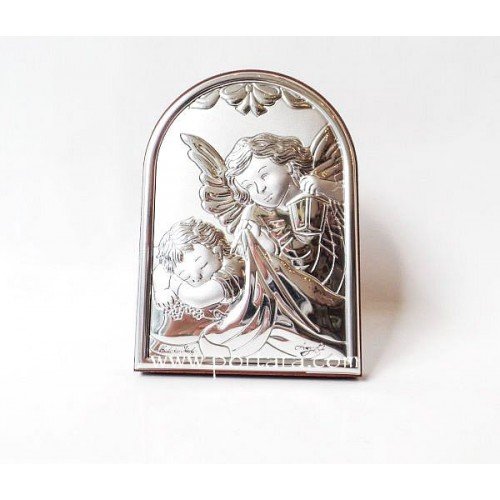 Angel Silver Icon on a Mahogany Tree Gift Idea