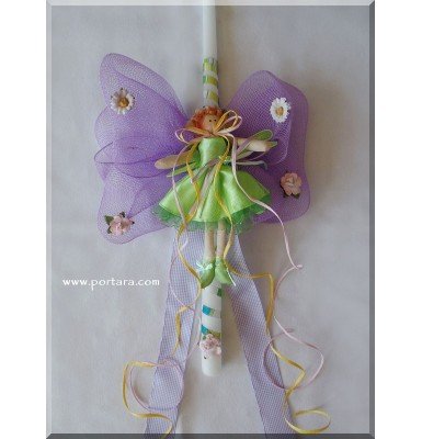 The Charming Fairy in Light Green and Lavender Easter Candle ~ Lambatha