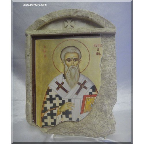  Saint Kiprianos Icon on Stone