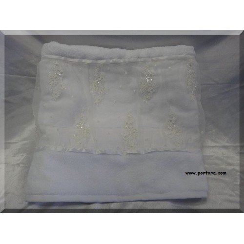 Girls Embroidered Silk Lace Christening Set with Oil Sheet ~ Lathopana