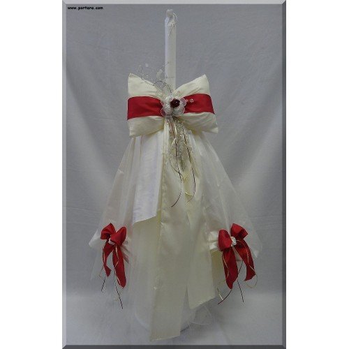 Fashion Taffeta Silk Christening Baptism Candle  