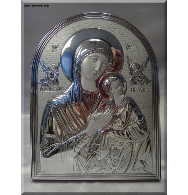 Amolyntos Theotokos ~ Madonna the Undefiled Silver Icon 