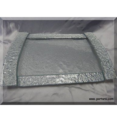 Stunning Silver Band Tray with Rectangular Shape