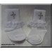 Christening Baptism Socks with Swarovski Crystal Cross