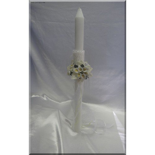 Porcelain Lilies and Pearls Wedding Candles ~ Lambathes  