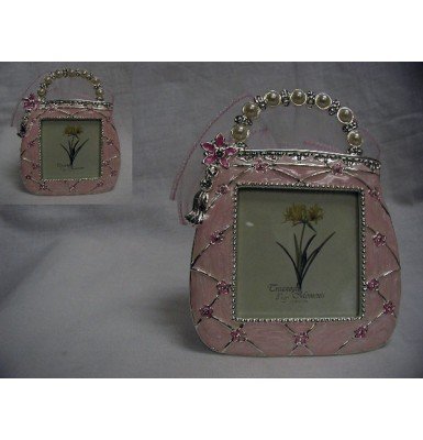 Handbag Frame with Crystals and Pearls Gift Favor Idea