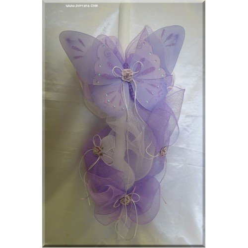 Fabulous Butterfly Beauty Christening Baptism Candle ~ Lambatha Vaftisis