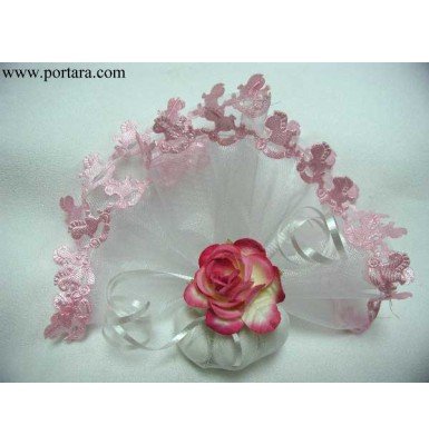 Lovely Pink Rocking Horse Organdy Circle Baby Shower Favor
