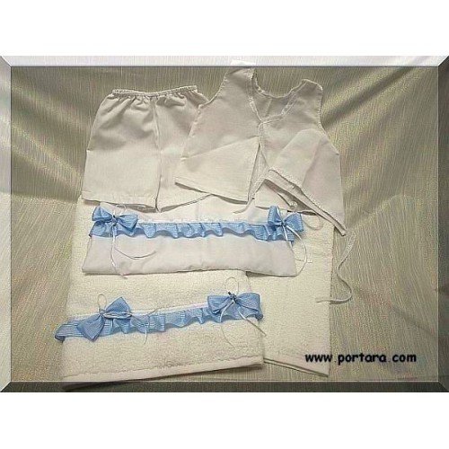 Light Blue Simplicity Christening Baptism Set ~ Ladopana