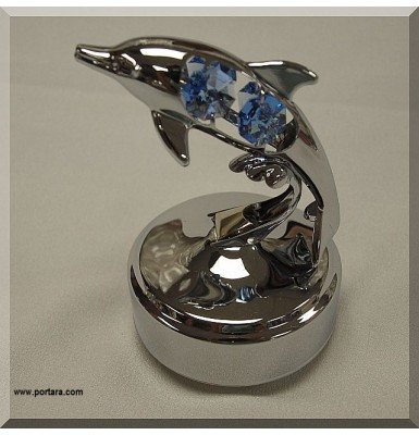 Large Dolphin Chrome Plated Music Box Gift Favor