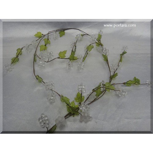 Crystal Beaded Grapes with Leaves Decorative Garland