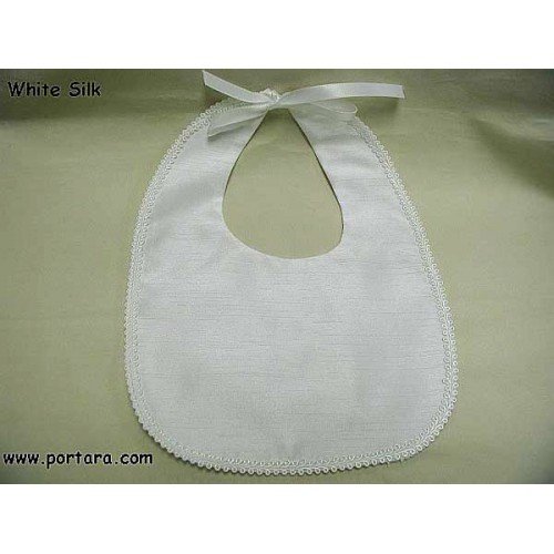 Boys Silk Baptism Bib