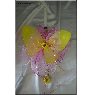 Yellow Butterfly Easter Candle ~ Lambatha 
