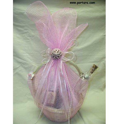Light Pink Baptism Oil Basket Set