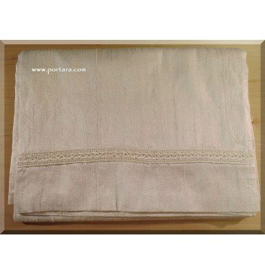 Unisex Ivory Raw Silk Christening Oil Sheet 